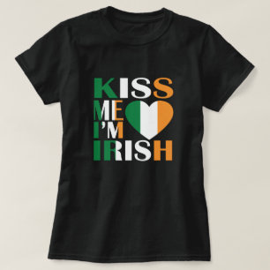 Kiss Me Je suis Irlandais T-shirt Saint Patrick Da