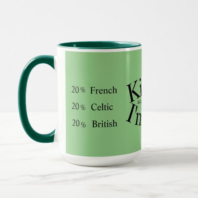 Kiss Me my DNA dit I'm Irish Mug (Gauche)