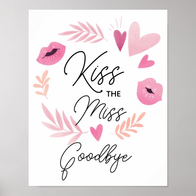 Kiss the Miss Goodbye Game Poster | End of School  (Devant)