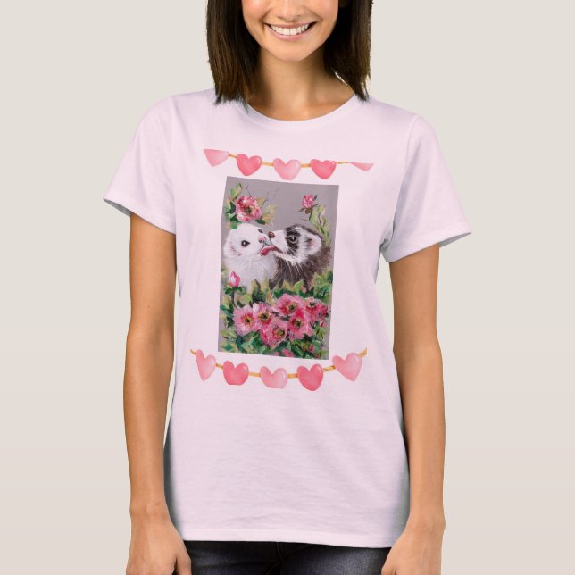 Kisser les furets AMOUR/Saint-Valentin T-shirt (Devant)
