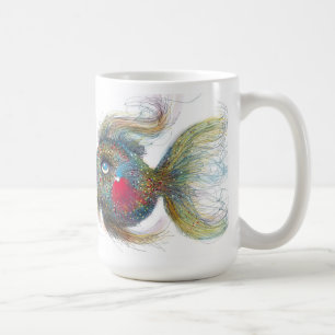 Kissiefish tasse blanche classique de 15 onces