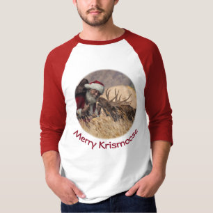 Kissing Père Noël et Moose T-Shirt