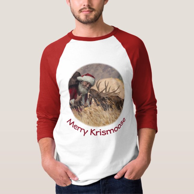 Kissing Père Noël et Moose T-Shirt (Devant)