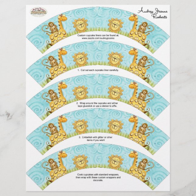 Kit de douche pour bébé Jungle Giraffe Cupcake (Devant)