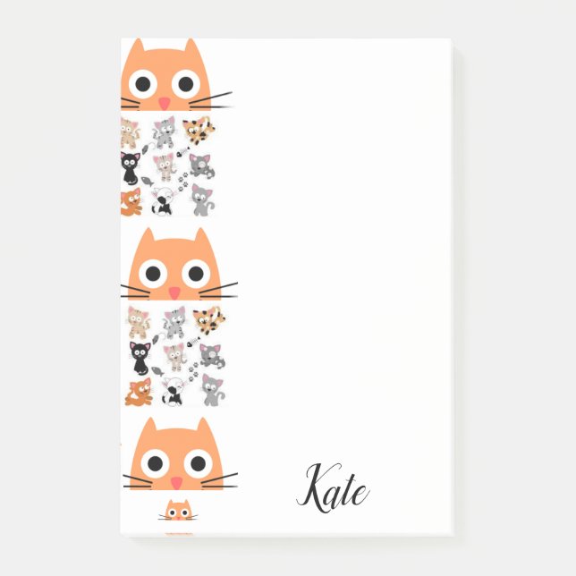 Kit de Post-it Chatons Fantaisie Chats (Devant)