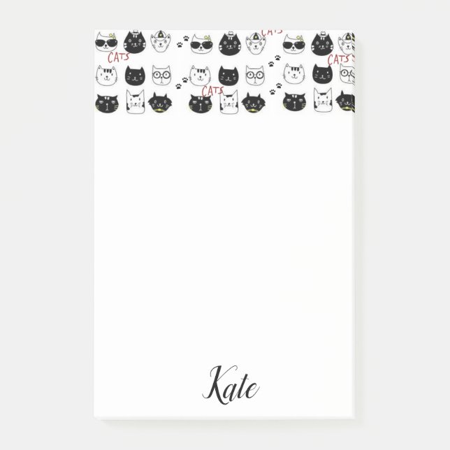 Kit de Post-it Chatons Fantaisie Chats (Devant)