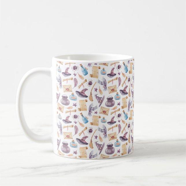 Kit école de sorcière Aquarelle Motif café Mug (Gauche)