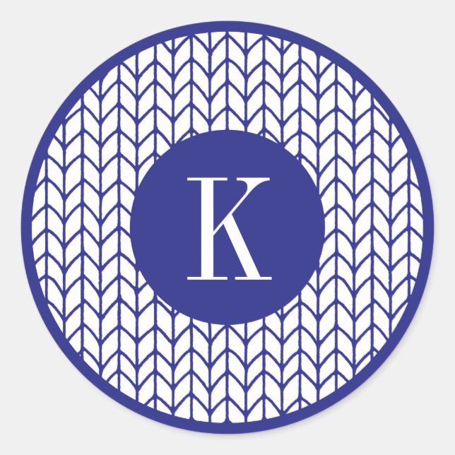 KIT EN LIGNE BLEUE gros Stickers Rond + Initiale I (Devant)