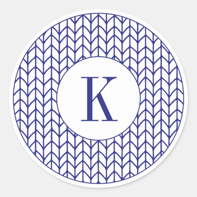KIT EN LIGNE BLEUE Stickers Rond Grand + Initiale (Devant)