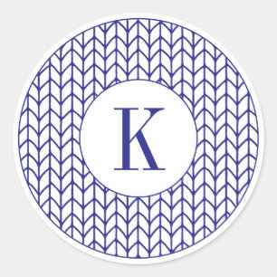KIT EN LIGNE BLEUE Stickers Rond Grand + Initiale