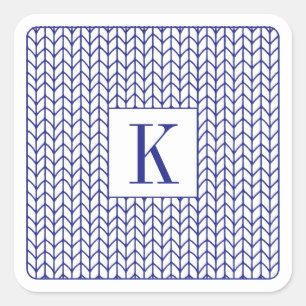 KIT LIGNE BLEUE Petits Stickers Carré + Initiale