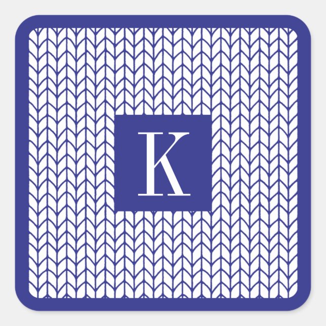 KIT LIGNE BLEUE Stickers petit Carré + Initiale II (Devant)