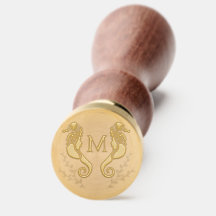 Monogramme de silhouette de cheval de mer noir