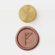 Timbre de cire Fehu Futhark Rune 0,75 po