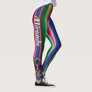 Kitch Fiesta Leggings Skull Serape Pantalon VOTRE 