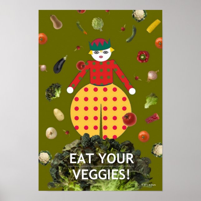 Kitchen Martzkin "MANGE VOS LÉGUMES !" Affiche (Devant)