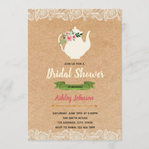 Kitchen thé nuptiale invitation douche