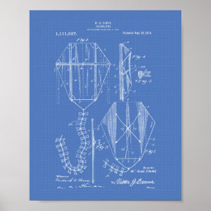 Kite 1914 Brevet Art Ancien Poster Poster