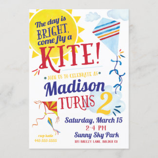 Kite Flying Invitation Anniversaire