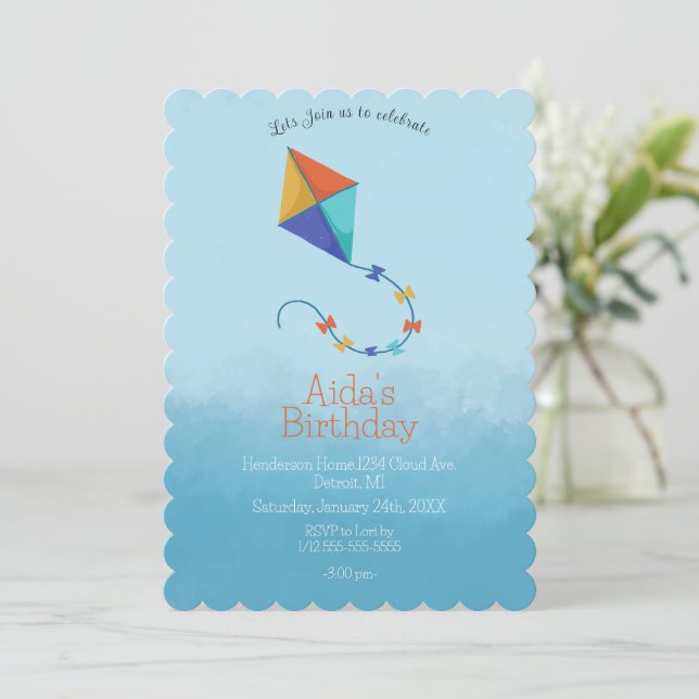 Kites in the Sky Invitation : Colorful (Debout devant)