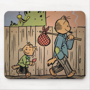 Kitteh et tapis de souris de pépin