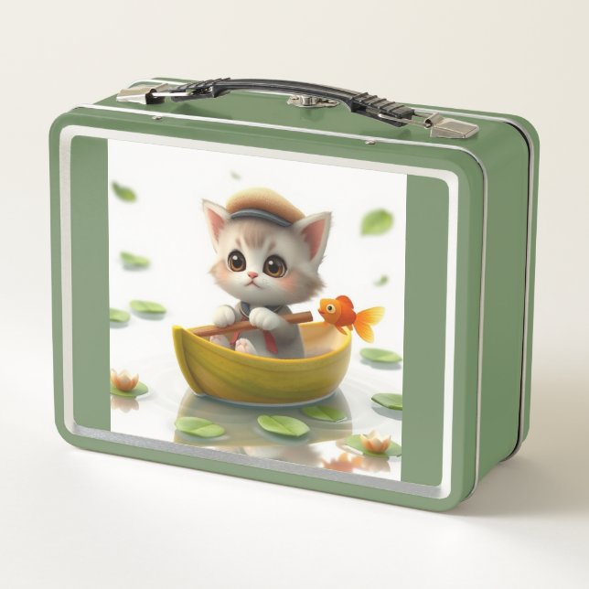 Kitten aventurier dans une Lunchbox de bateau (Dos)