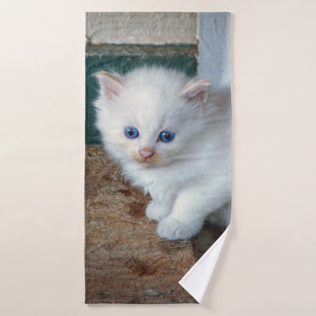 Kitten blanc (Serviette de bain)