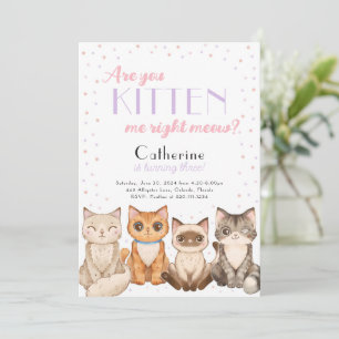 Kitten Chat Anniversaire Fête Invitation