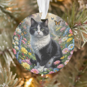 Kitten dans le jardin fleuri