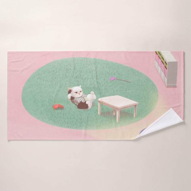 Kitten détendu dans le salon (Serviette de bain)