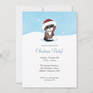 Kitten en neige| Invitations de Noël