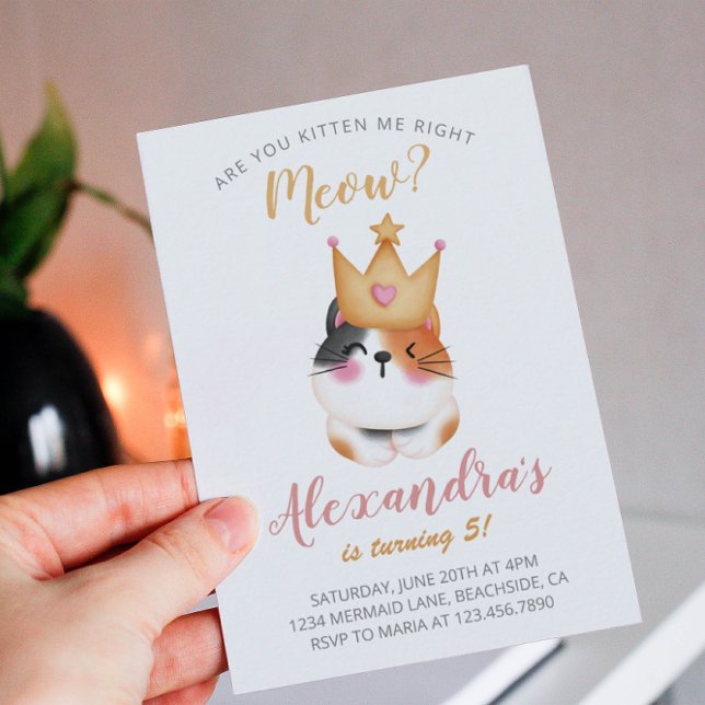 Kitten Meow Couronne rose Fille Kitty Chat Anniver (Créateur téléchargé)