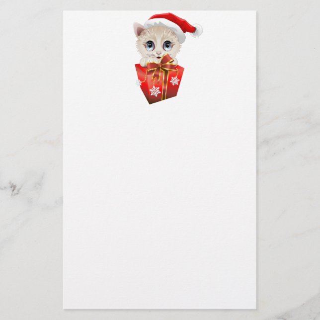 Kitten Noël Père Noël avec cadeau (Devant)