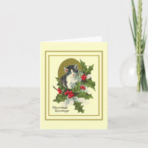 Kitten vintage en carte Holly