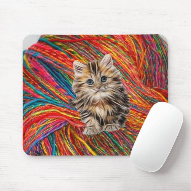 Kitten Yarn Souris Pad! Tapis de souris (Avec souris)
