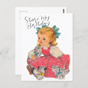 KITTENS POUR FILLES D'ANNIVERSAIRE   Carte postale