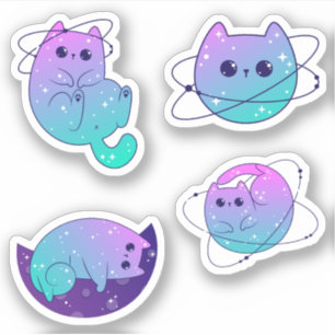 Kitties cosmiques - Sticker Cat Céleste Pack