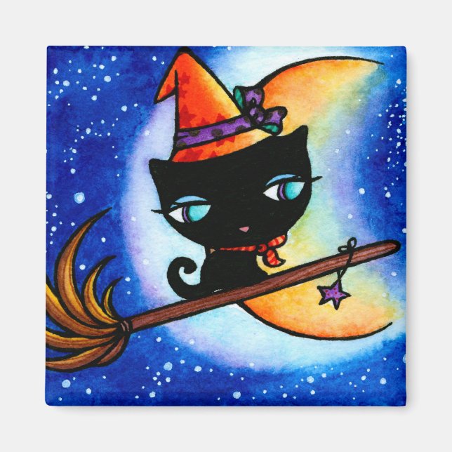 Kitty Bobbin Roule la Voie Lactée Aimant Chat (Devant)