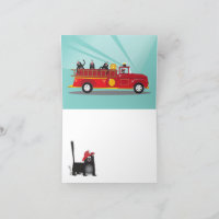 Kitty cat Firetruck Anniversaire de fête Merci Not