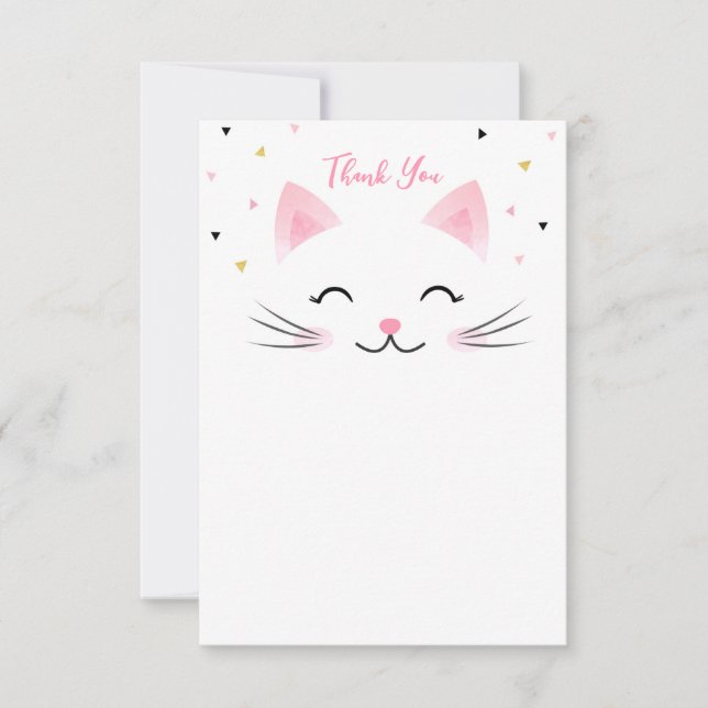 Kitty Cat Kitten Anniversaire vierge Merci Cartes (Devant)