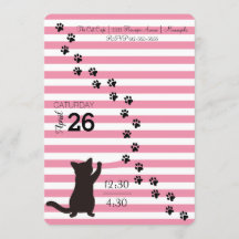 Kitty Cat Party Anniversaire Invitation