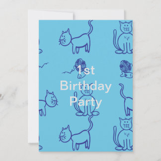 Kitty Chat 1er anniversaire Invitation