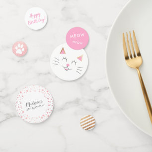 Kitty Chat Rose Gold Girls Anniversaire Confetti