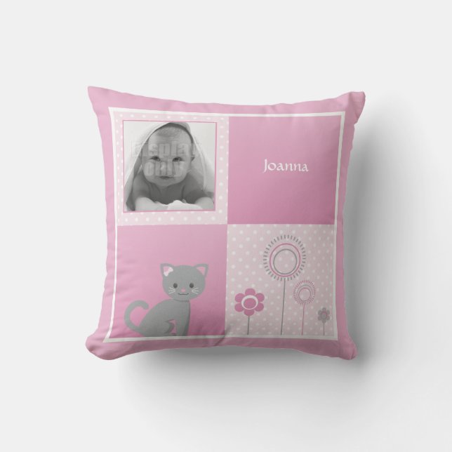 Kitty - coussin rose (Recto)