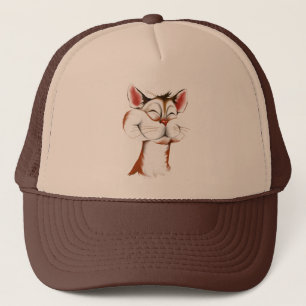 Kitty heureux font face au casquette