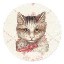 Kitty intense joli Sticker rond rose victorien