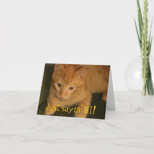 Kitty "Je dis juste bonjour !" Carte de voeux (Devant)