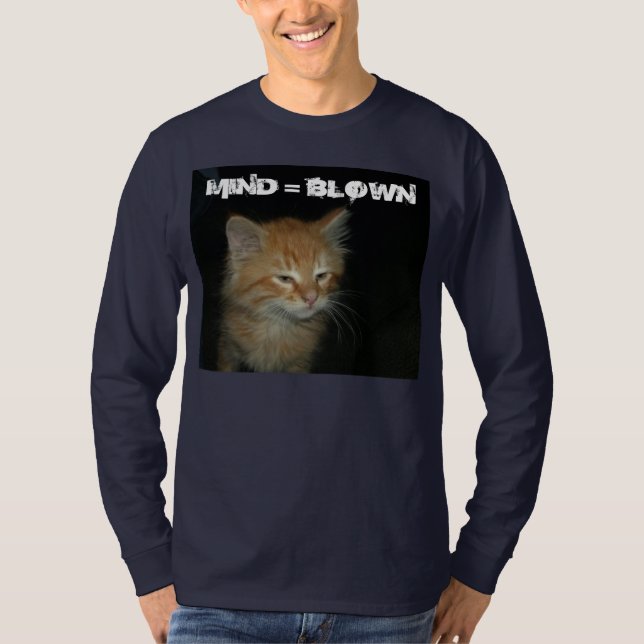 Kitty "MIND = BLOWN" Mens T-shirt à manches longue (Devant)