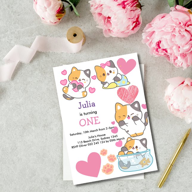 kitty one baby girl invitation 2 (Créateur téléchargé)