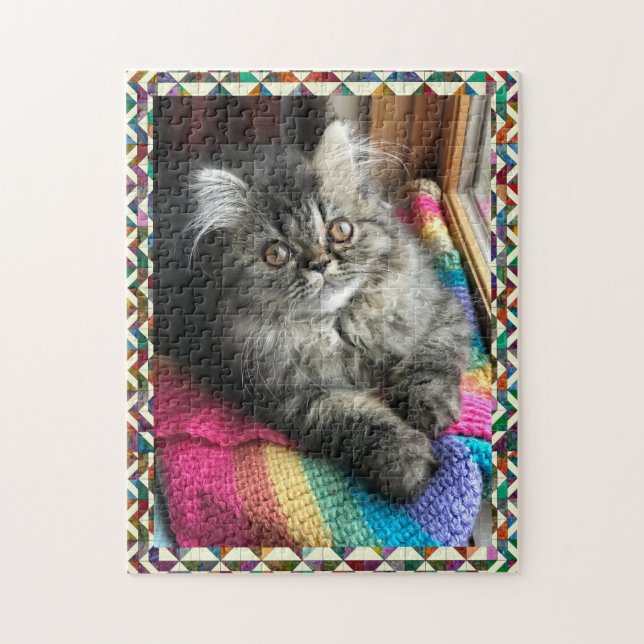 Kitty Quilter Tabletop Challenger Jigsaw Puzzle (Vertical)